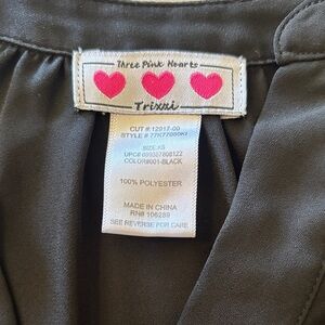 Trixxi Black Top with Hot Pink Heart Label